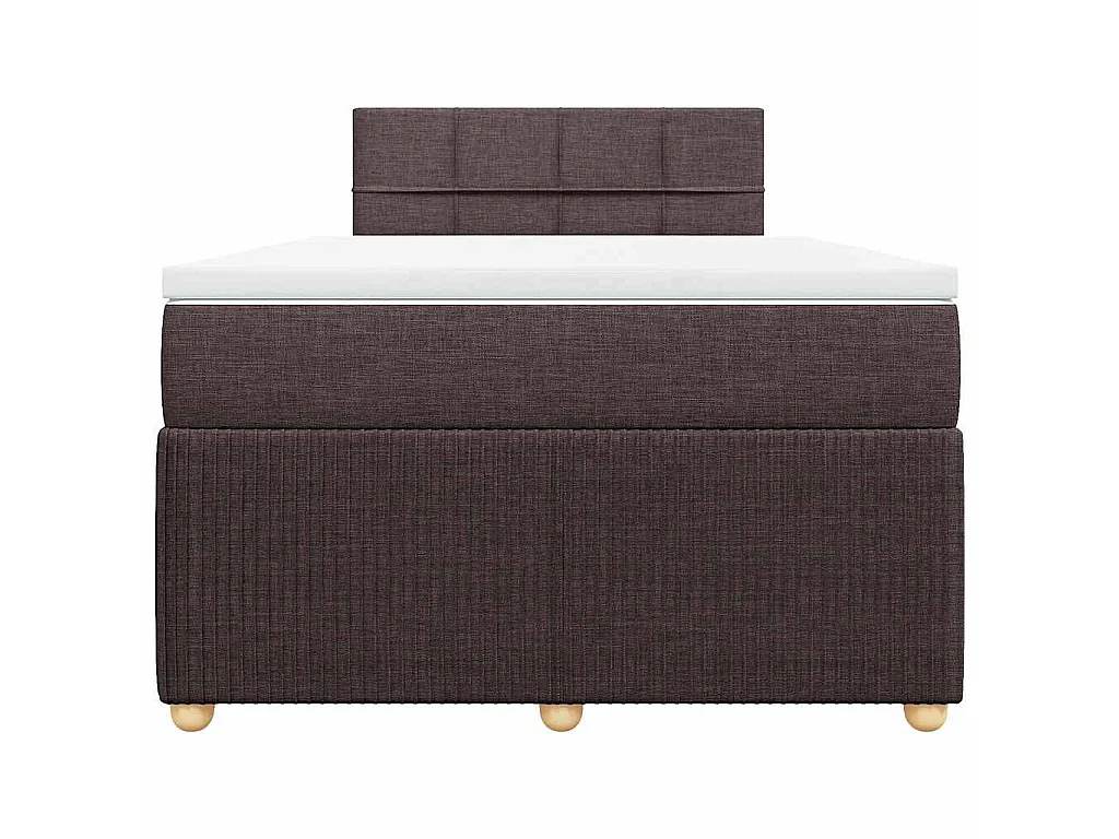 Cama box spring con colchón tela marrón oscuro 120x190 cm