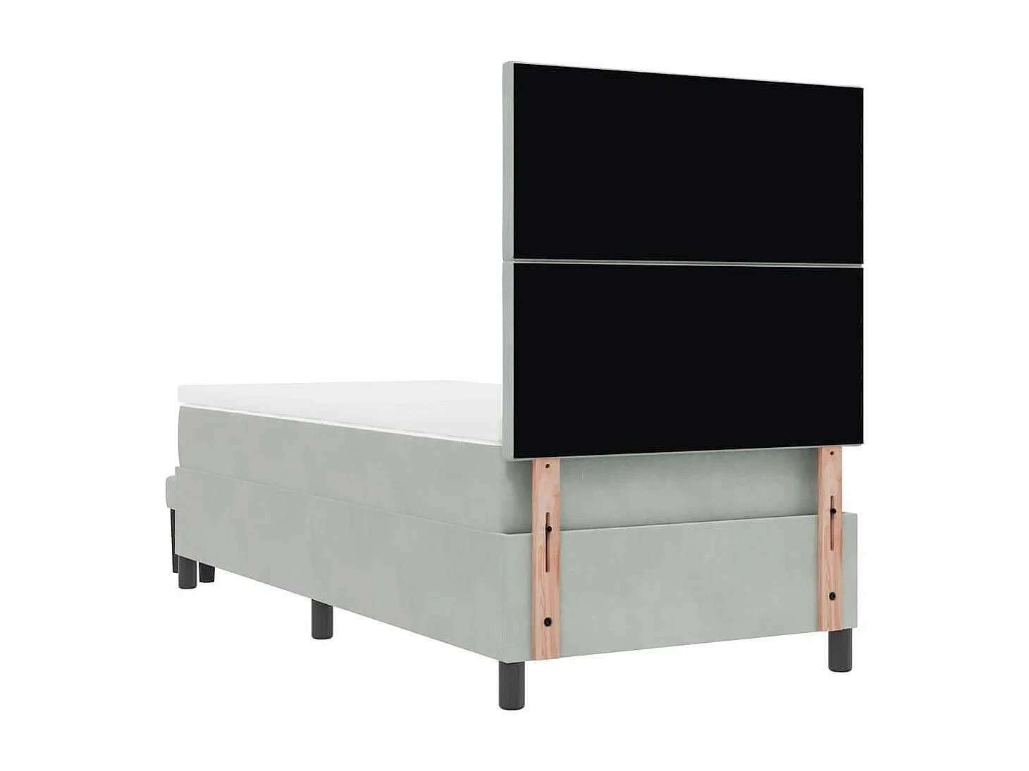 Letto a molle con materasso Grigio chiaro 100 x 200 cm Velluto