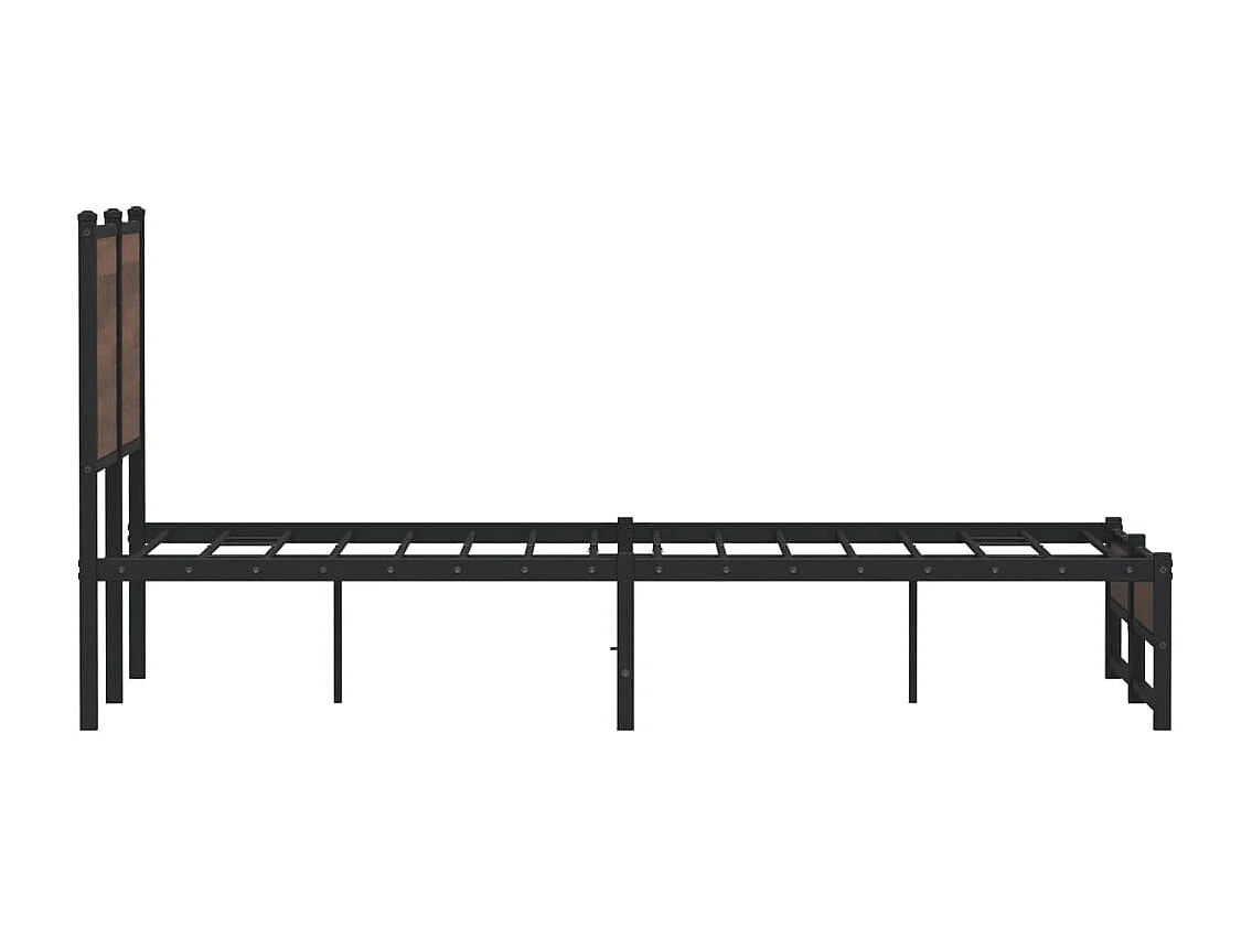 Cadre de lit en métal sans matelas chêne marron 120x190 cm