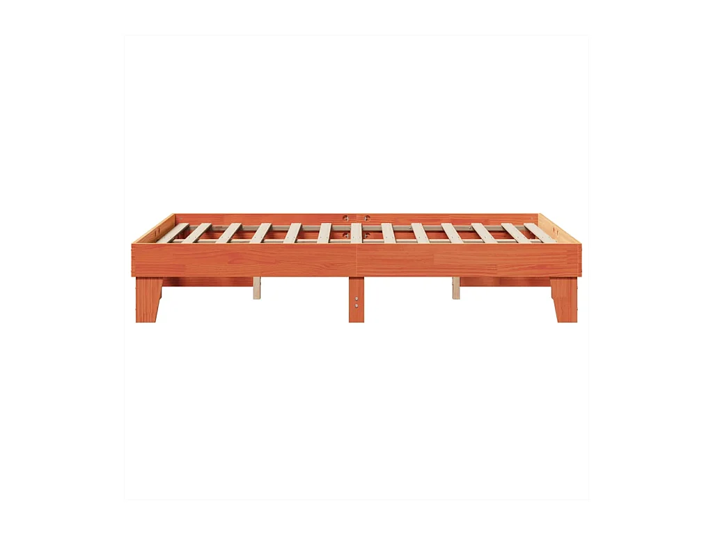 Cadre de lit sans matelas cire marron 120x190cm bois pin massif