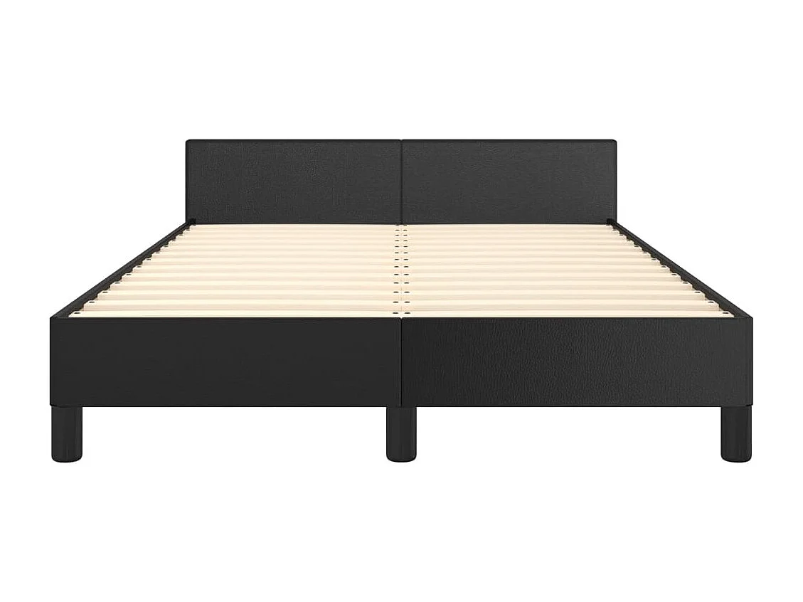 Giroletto con Testiera Nero 120x200 cm in Similpelle