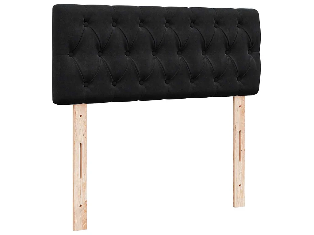 Pouf Letto con Materasso Nero 120x190 cm Velluto