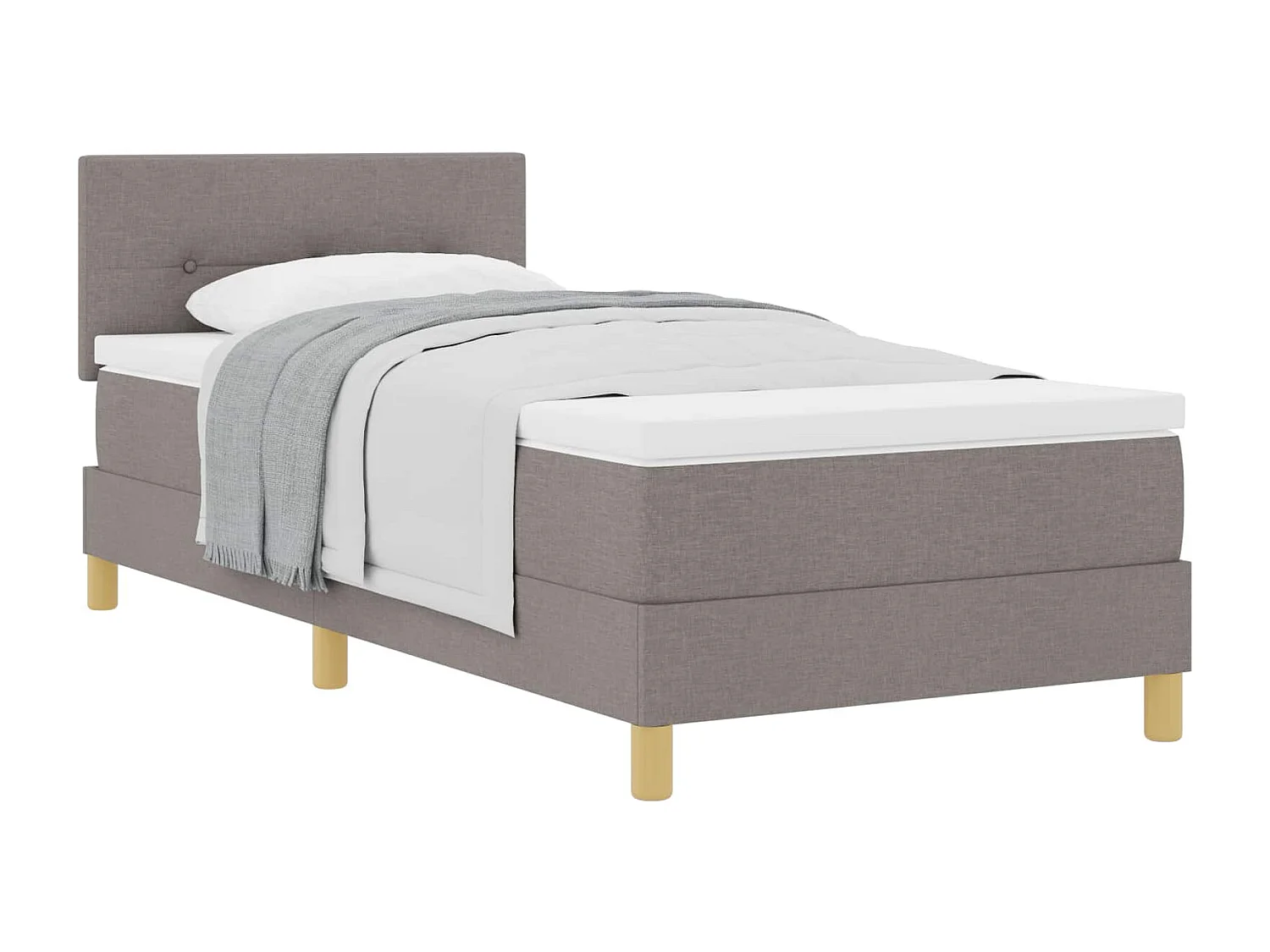 Boxspringbed met matras met hoofdeinde Taupe 100 x 200 cm Stof
