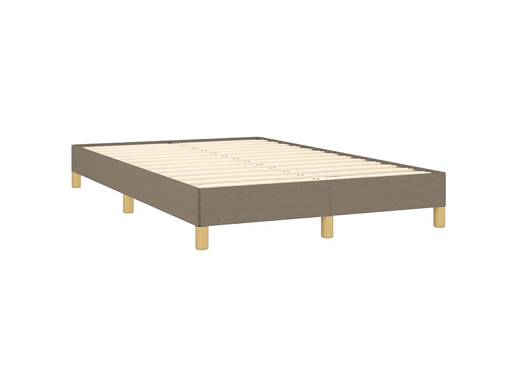 Sommier à lattes de lit matelas et LED taupe 120x190 cm tissu
