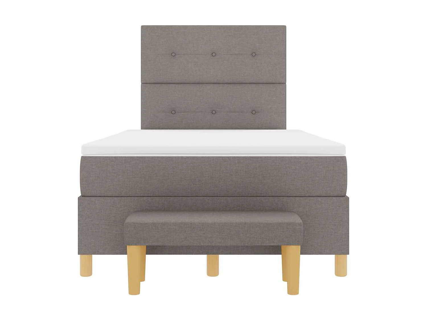 Boxspring bed met matras met hoofdeinde Taupe 120 x 200 cm Stof