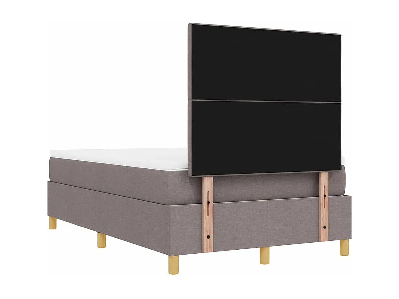 Boxspring bed met matras met hoofdeinde Taupe 120 x 200 cm Stof