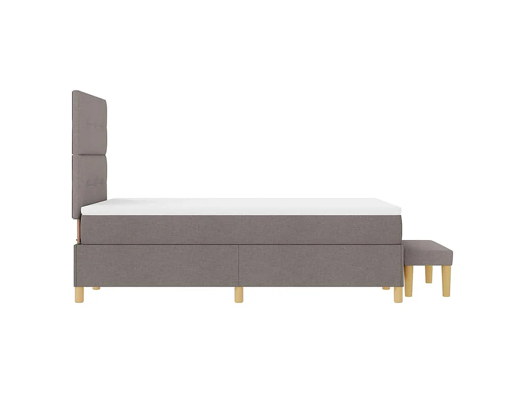 Lit à ressorts avec tête de lit Taupe 120 x 200 cm tissu
