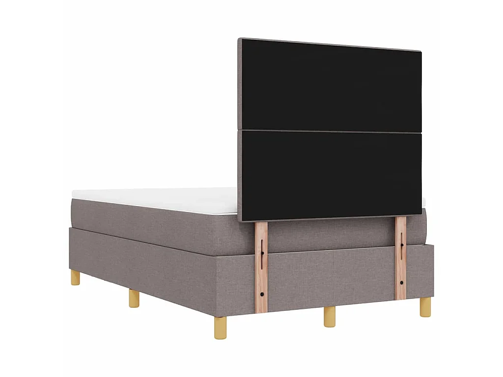 Lit à ressorts avec tête de lit Taupe 120 x 200 cm tissu