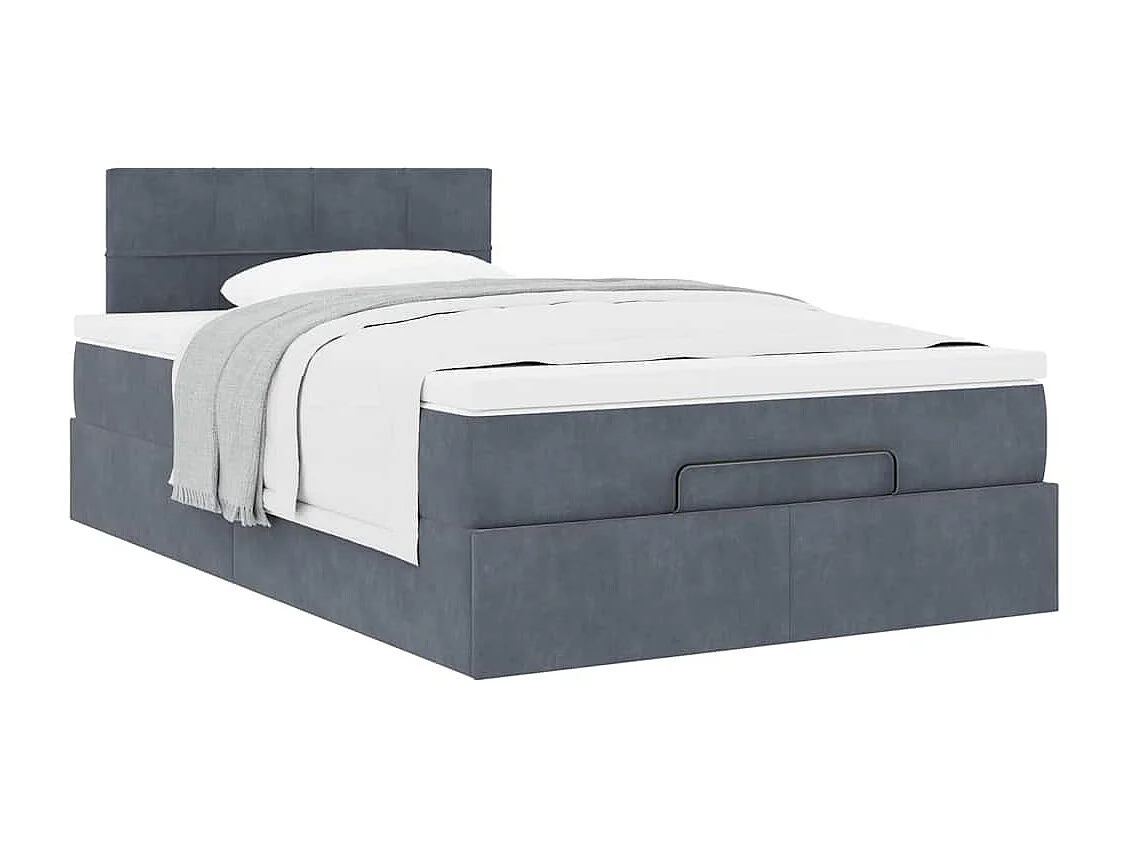 Bed poef met matras 120x190 cm fluweel donkergrijs