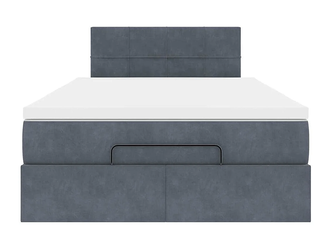 Bed poef met matras 120x190 cm fluweel donkergrijs
