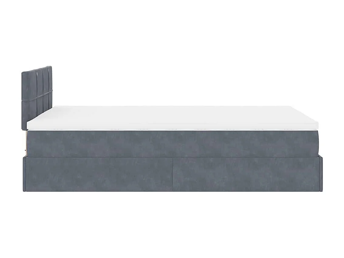 Bed poef met matras 120x190 cm fluweel donkergrijs