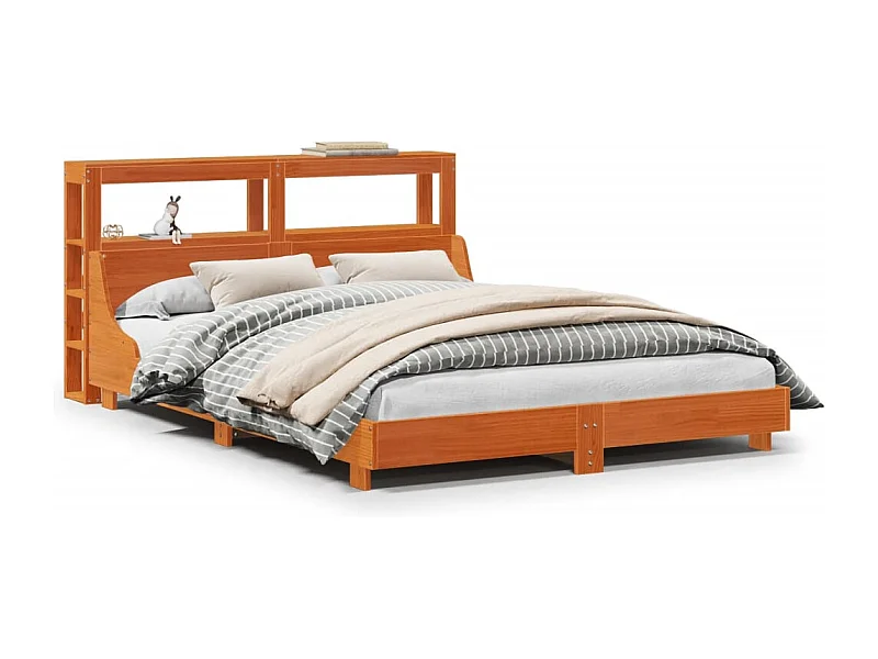 Estructura de cama sin colchón madera maciza marrón 120x190 cm