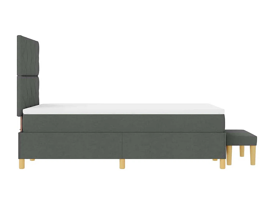 Cama tipo Box Spring con colchón Gris oscuro 120 x 200 cm tela