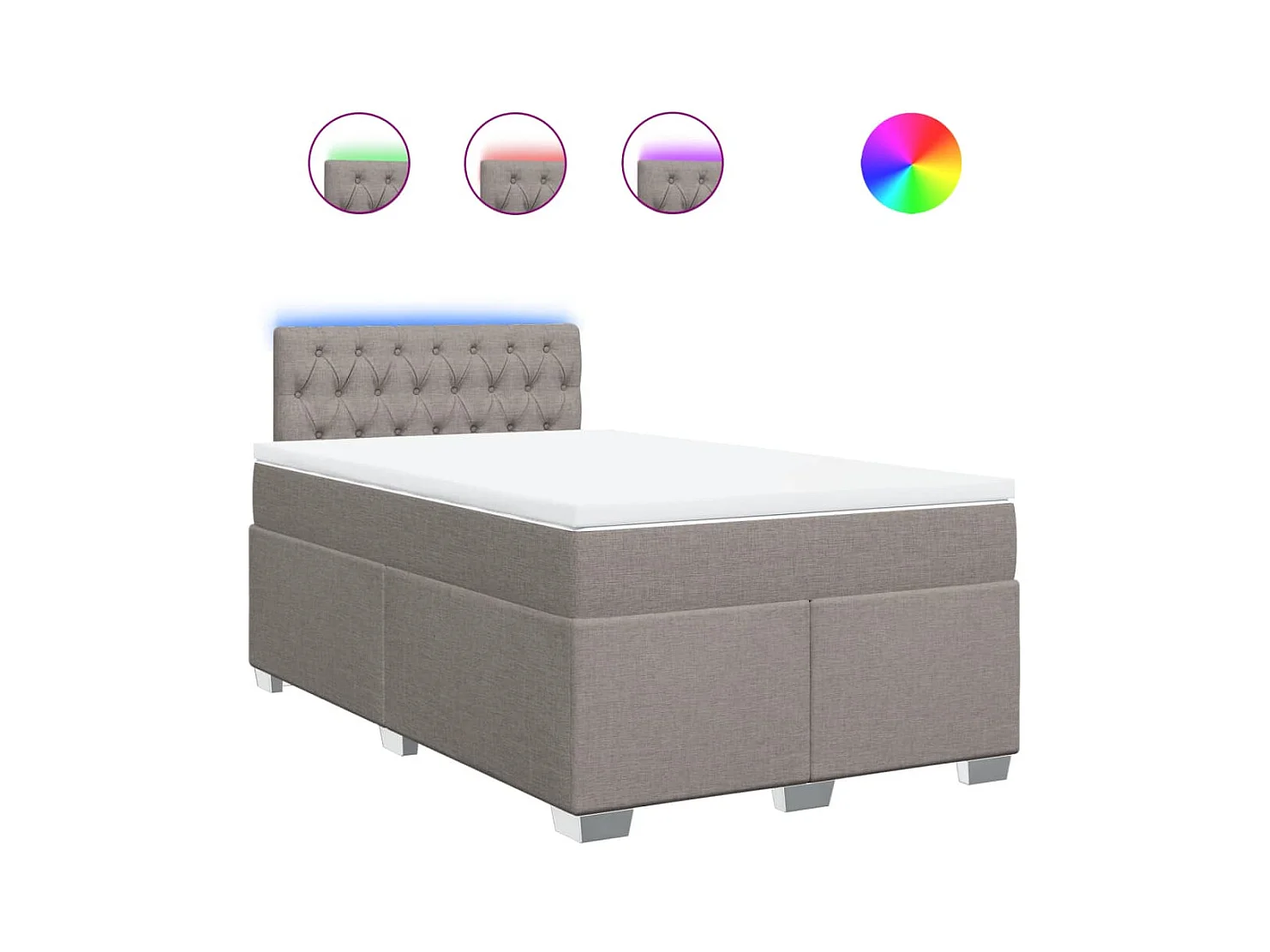 Boxspringbett mit Matratze Taupe 120x190 cm Stoff