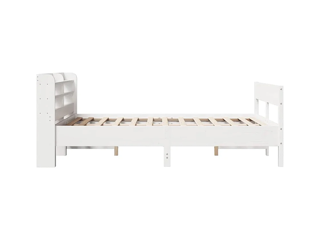 Cadre de lit sans matelas blanc 120x200 cm bois de pin massif