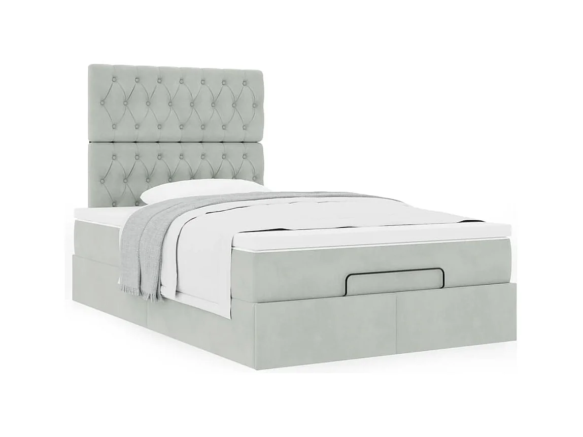 Struttura Letto Pouf con Materassi 120x200 cm Velluto