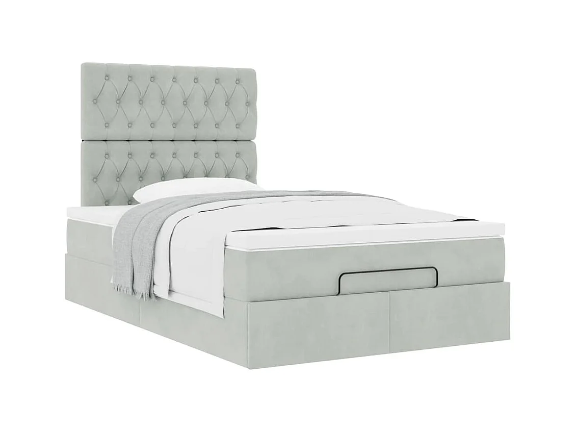 Struttura Letto Pouf con Materassi 120x200 cm Velluto