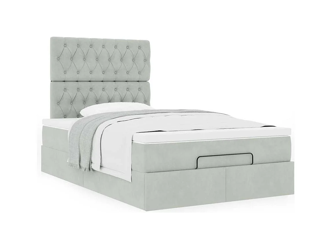 Struttura Letto Pouf con Materassi 120x200 cm Velluto