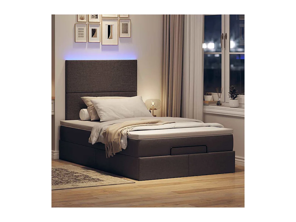 Struttura Letto Pouf con Materasso 120x200 cm in Tessuto