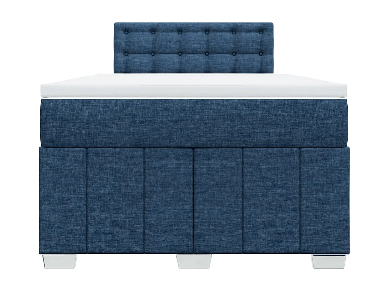 Cama com molas/colchão 120x200 cm tecido azul