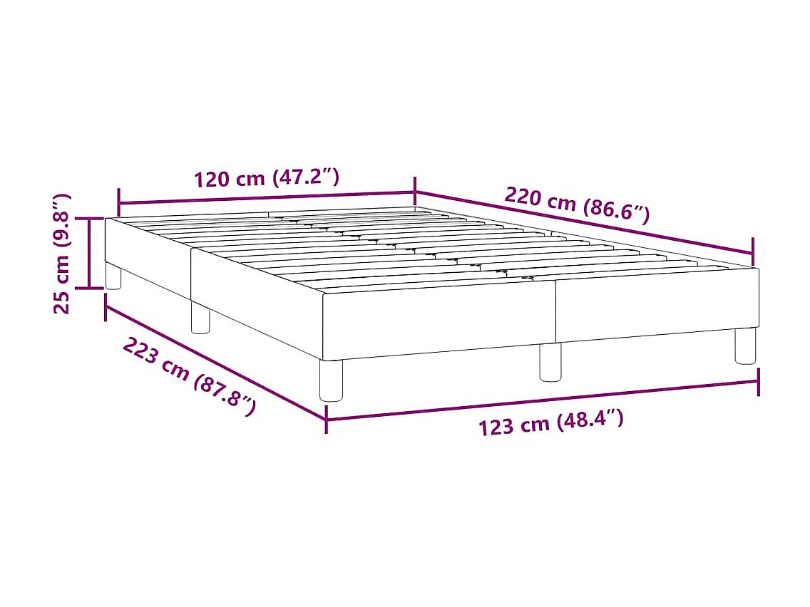 Bettgestell ohne Matratze Dunkelgrün 120x220 cm Samt