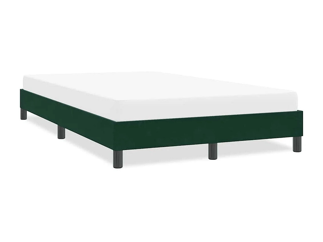 Cadre de lit sans matelas vert foncé 120x220 cm velours
