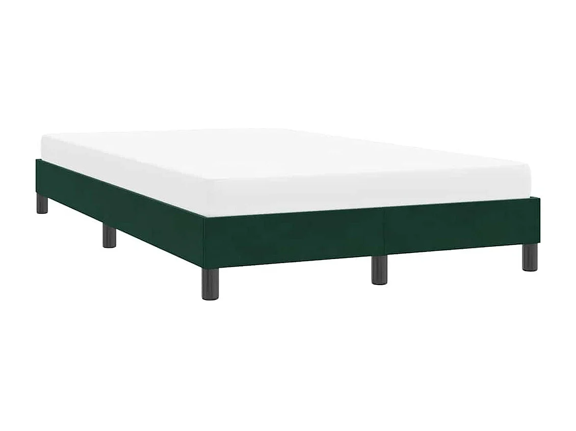 Cadre de lit sans matelas vert foncé 120x220 cm velours
