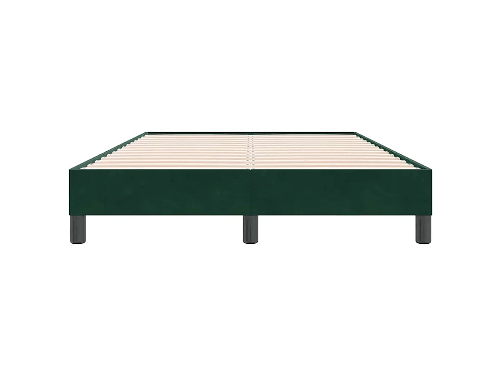 Estructura cama sin colchón terciopelo verde oscuro 120x220 cm