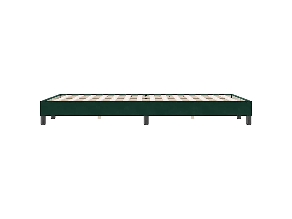 Estructura cama sin colchón terciopelo verde oscuro 120x220 cm