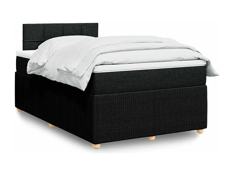 Boxspring met matras stof zwart 120x190 cm