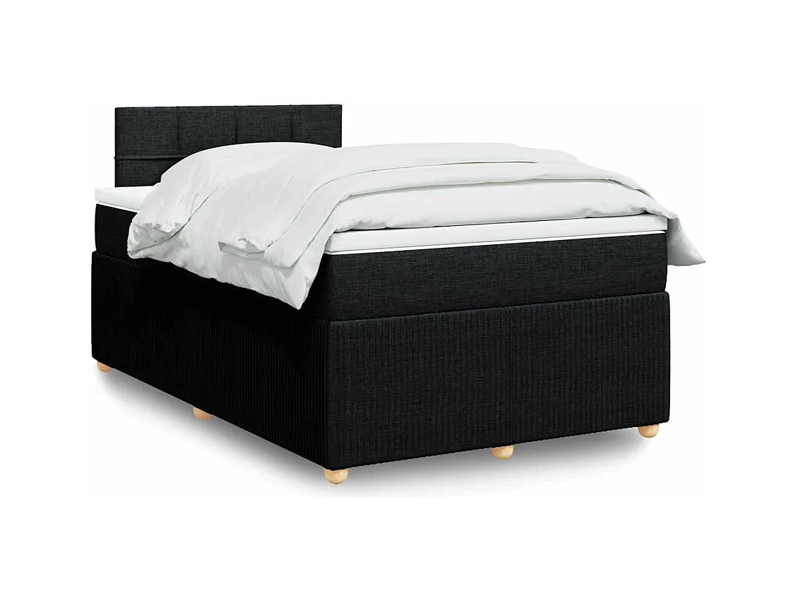 Boxspring met matras stof zwart 120x190 cm