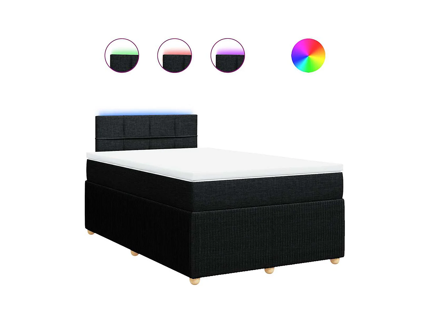 Boxspring met matras stof zwart 120x190 cm