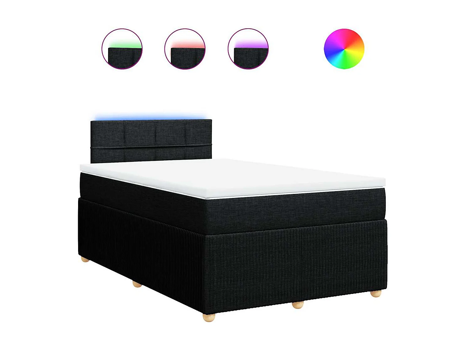Boxspringbett mit Matratze Schwarz 120x190 cm Stoff