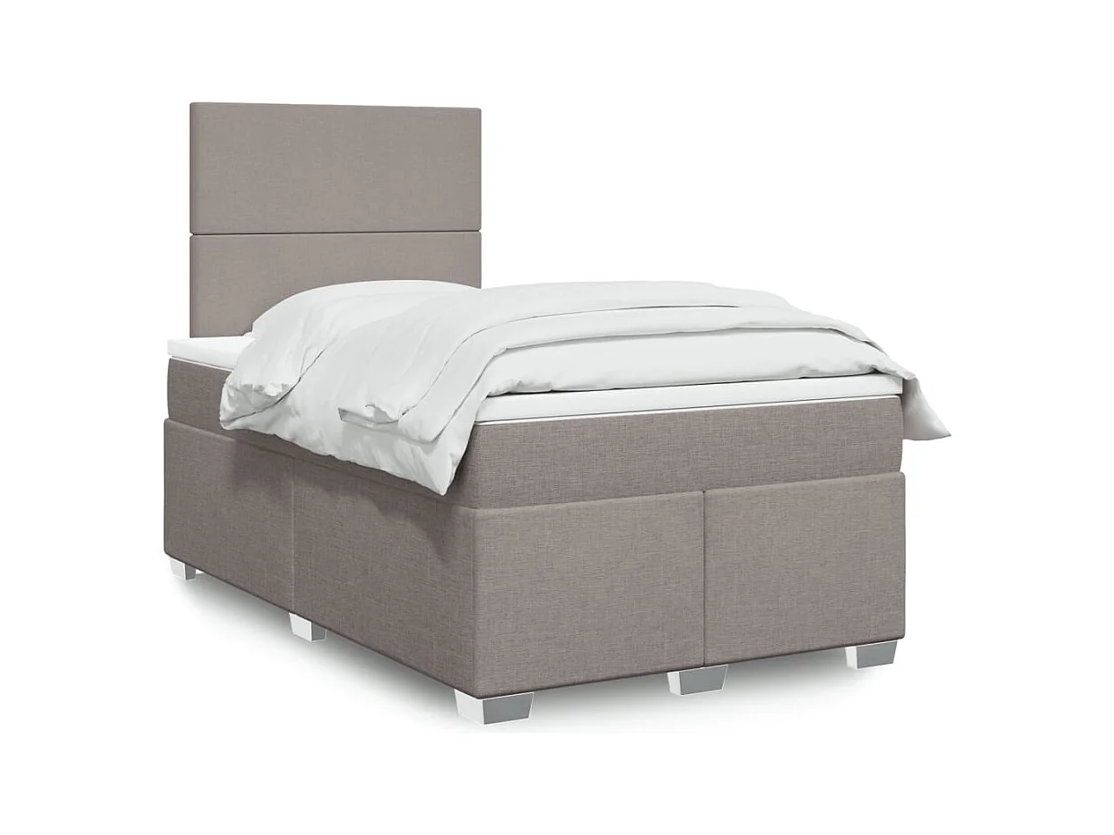 Sommier à lattes de lit avec matelas taupe 120x190 cm tissu