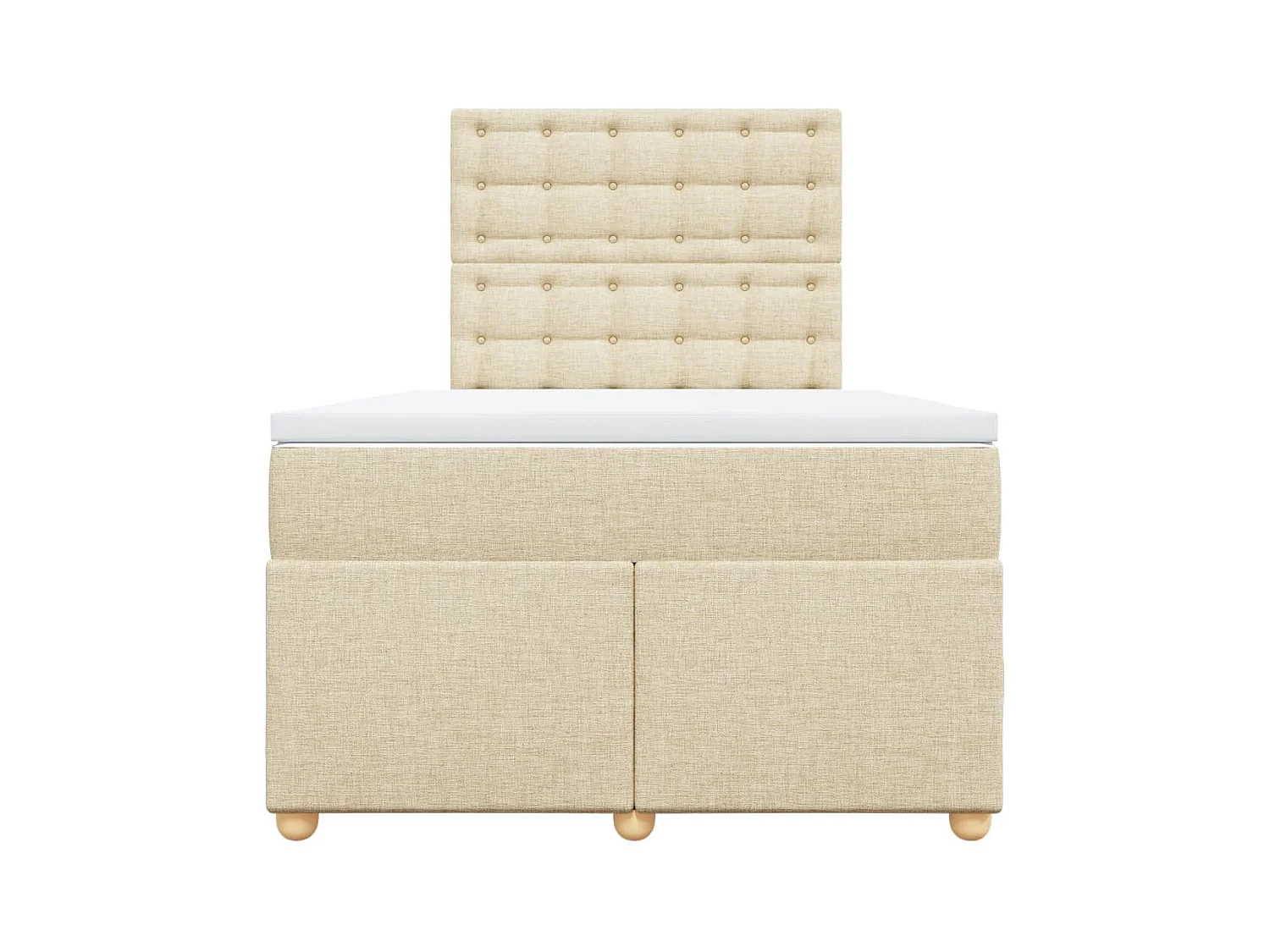 Sommier à lattes de lit avec matelas crème 120x190 cm tissu