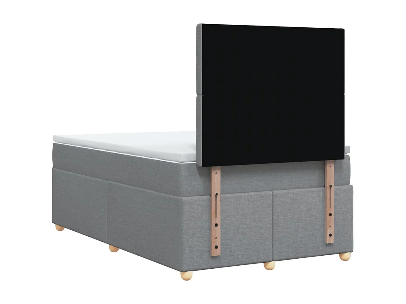 Boxspringbett mit Matratze Hellgrau 120x190 cm Stoff