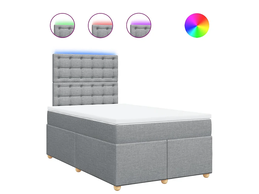 Boxspringbett mit Matratze Hellgrau 120x190 cm Stoff