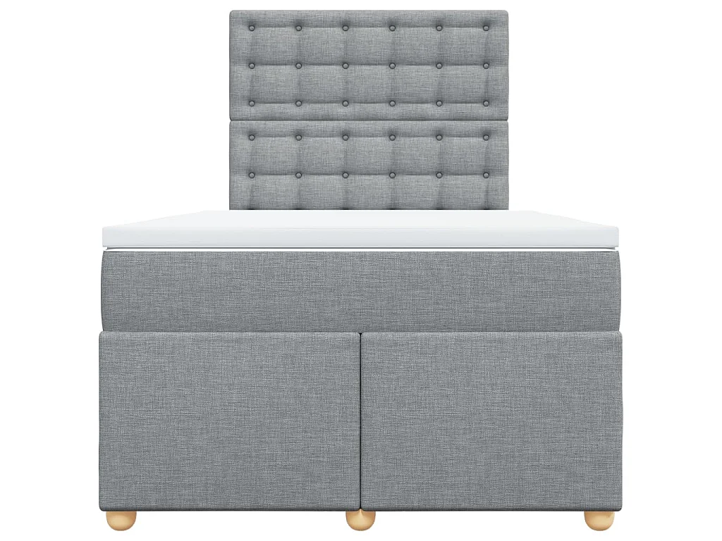 Boxspringbett mit Matratze Hellgrau 120x190 cm Stoff