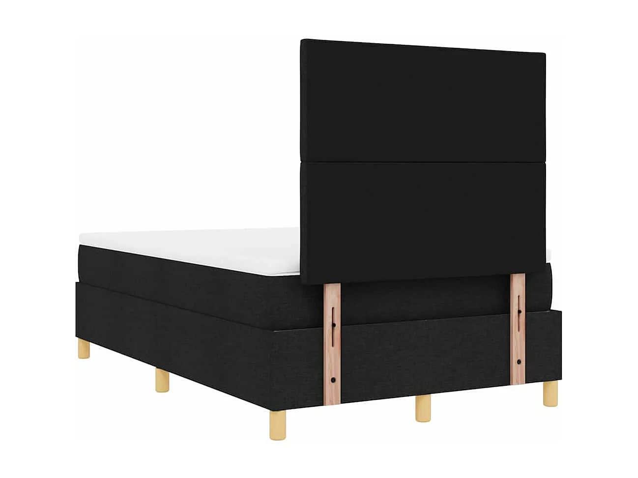 Lit à ressort LED avec tête de lit Noir 120 x 190 cm tissu