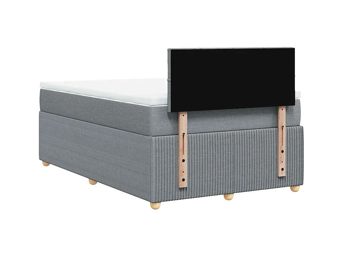 Boxspringbett mit Matratze Hellgrau 120x190 cm Stoff