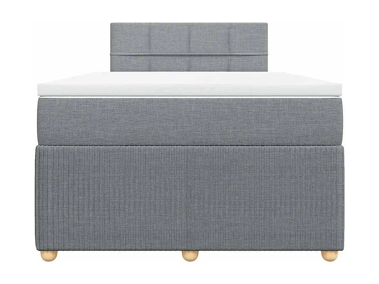 Sommier à lattes de lit et matelas gris clair 120x190 cm tissu