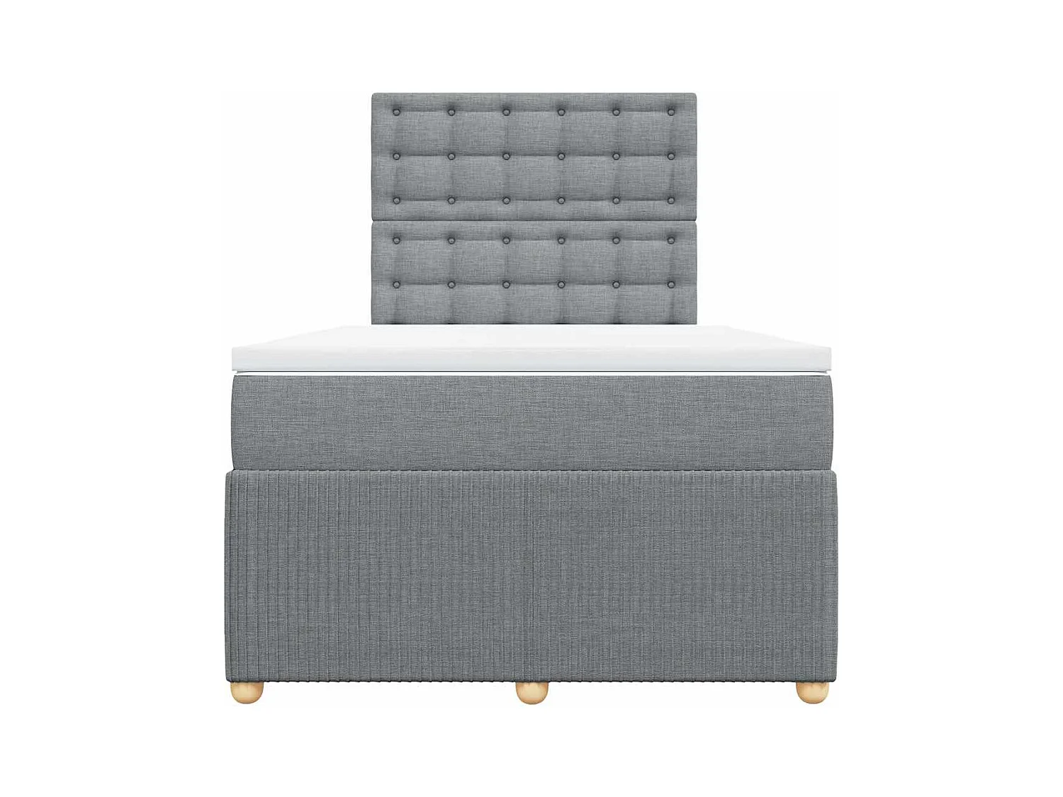 Giroletto a Molle con Materasso Grigio Chiaro 120x190cm Tessuto