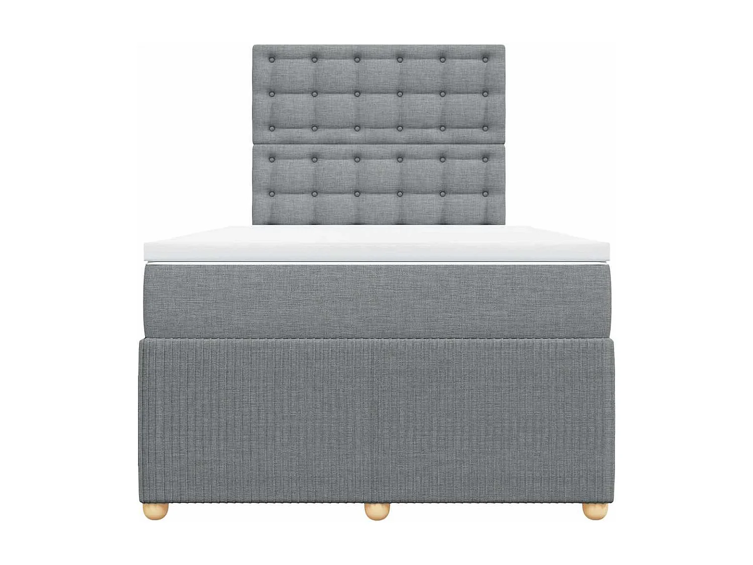 Giroletto a Molle con Materasso Grigio Chiaro 120x190cm Tessuto