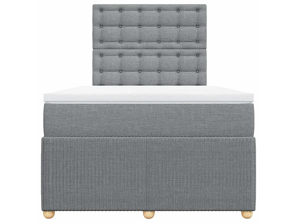 Boxspringbett mit Matratze Hellgrau 120x190 cm Stoff
