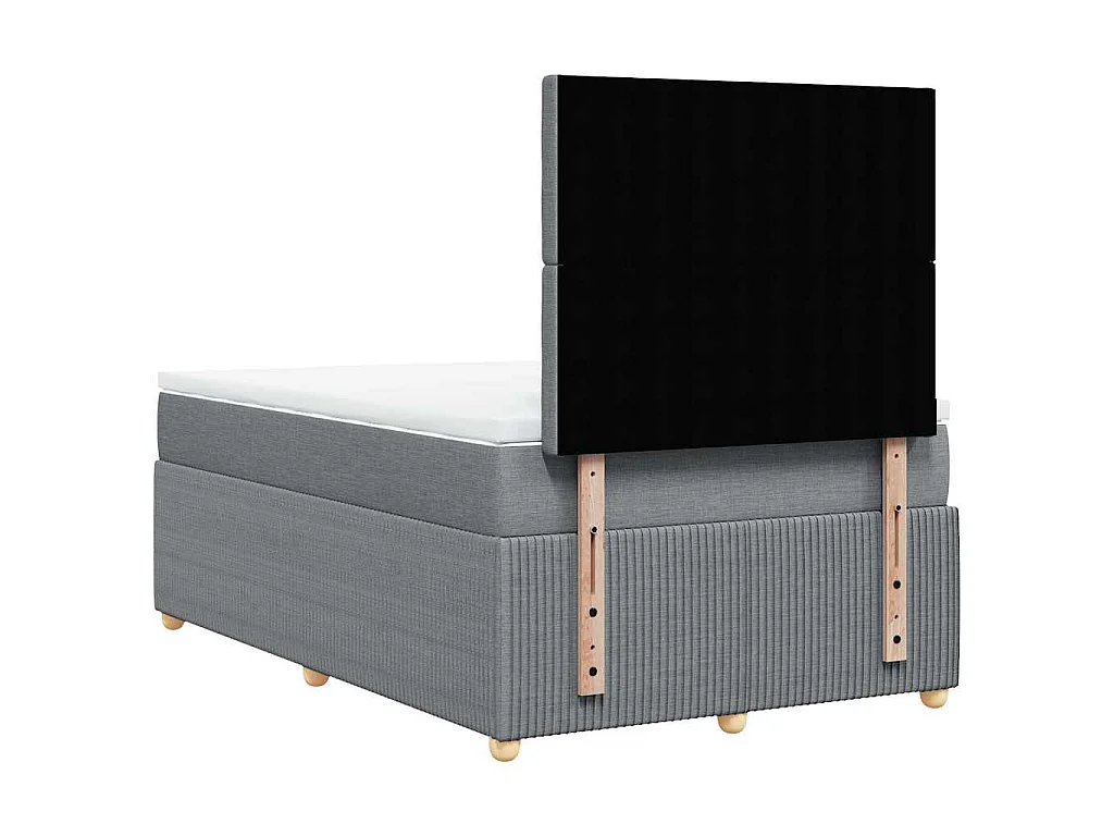 Boxspringbett mit Matratze Hellgrau 120x190 cm Stoff