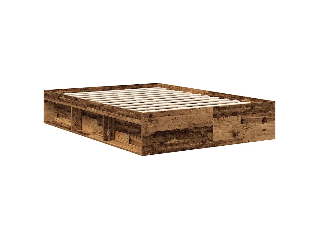 Estructura de cama sin colchón madera antigua 120x190 cm