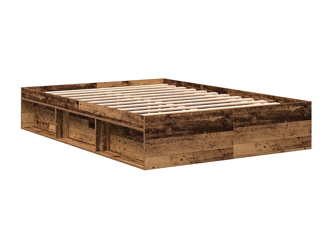 Estructura de cama sin colchón madera antigua 120x190 cm
