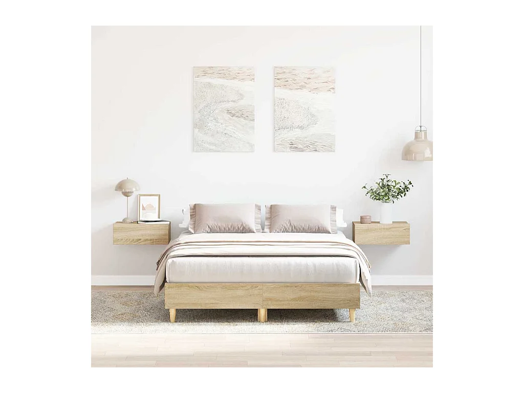 Bedframe zonder matras 120x200cm spaanplaat sonoma eikenkleurig