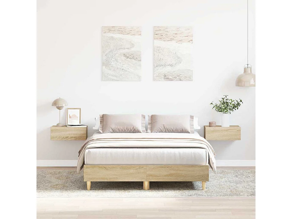 Cadre de lit sans matelas chêne sonoma 120x200 cm