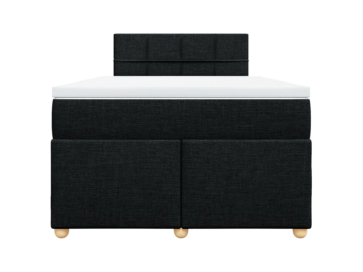 Boxspringbett mit Matratze Schwarz 120x190 cm Stoff